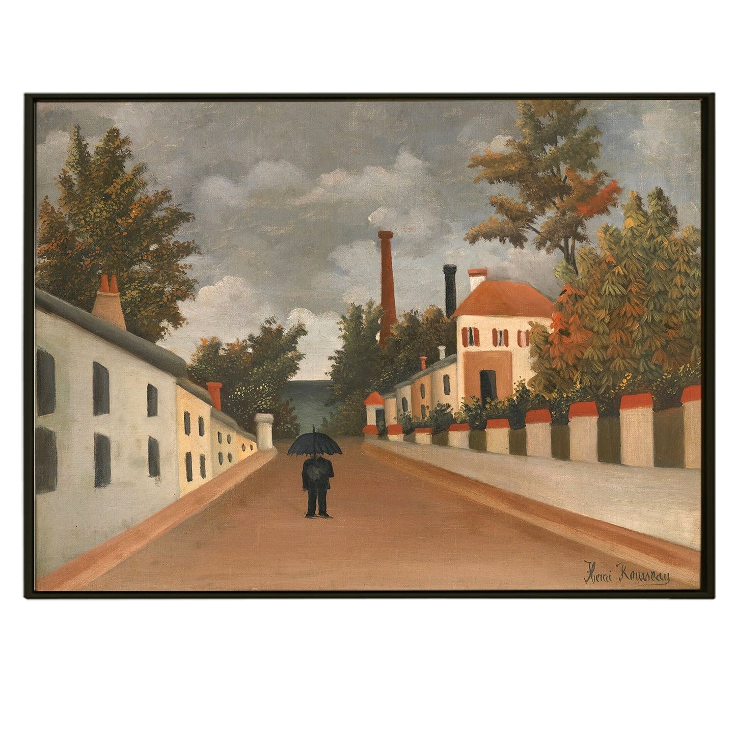 View of the outskirts of Paris By Henri Rousseau Wall Art Print Canvas Artwork
