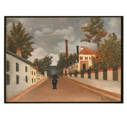 View of the outskirts of Paris By Henri Rousseau Wall Art Print Canvas Artwork