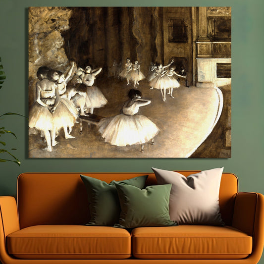 Ballet Rehearsal on Stage by Edgar Degas print canvas masterpiece to make your space stunning