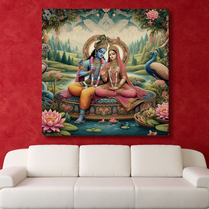 Radha Krishna Wall Art Canvas Paintings For Home and Office Wall Decoration