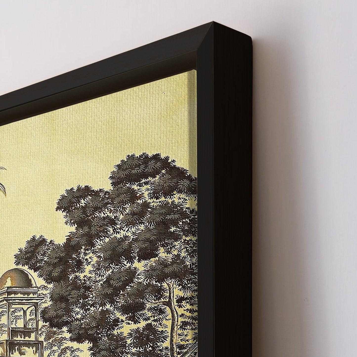 The Mughal Stronghold: A Fort Landscape with Elephant and Camel Historical Art Impressionism Painting Picture on Framed Artwork for Home Decor.