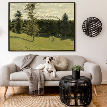 Claude Monet Wall Art - Train in the Countryside Reproduction Wall Art Modern Art Impressionism Painting on Framed Canvas Artwork for Home Office Restaurant Decor.