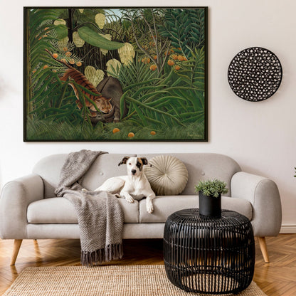 Henri Rousseau - Fight between a Tiger and a Buffalo Poster Canvas Print Artwork