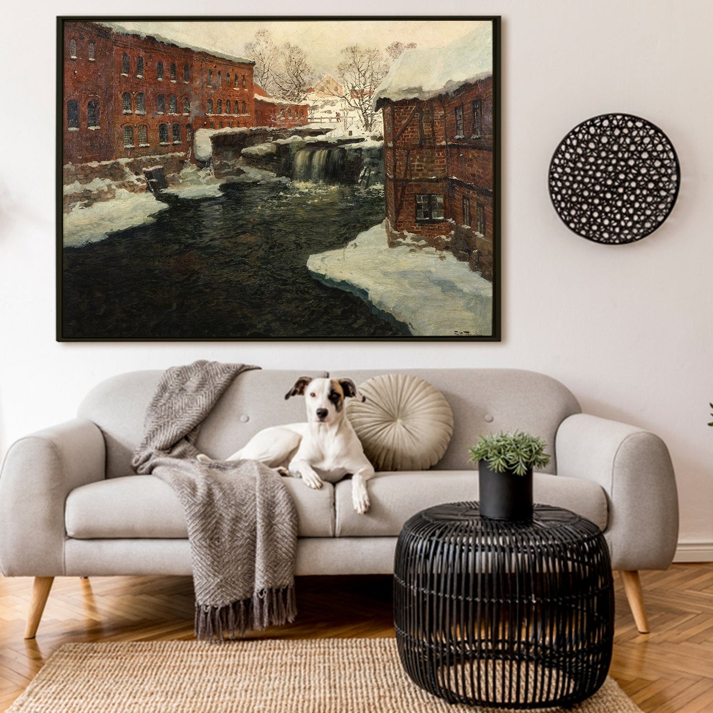 Claude Monet First Thurlow Mill Scene Canvas Print Classic Reproduction Wall Art Modern Art Impressionism Painting on Framed Canvas Artwork for Home Office Restaurant Decor.