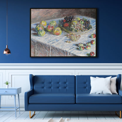 Claude Monet Apples and Grapes Canvas Prints Classic Large Wall Art Modern Art Impressionism Painting Picture on Framed Artwork for Home Decor.