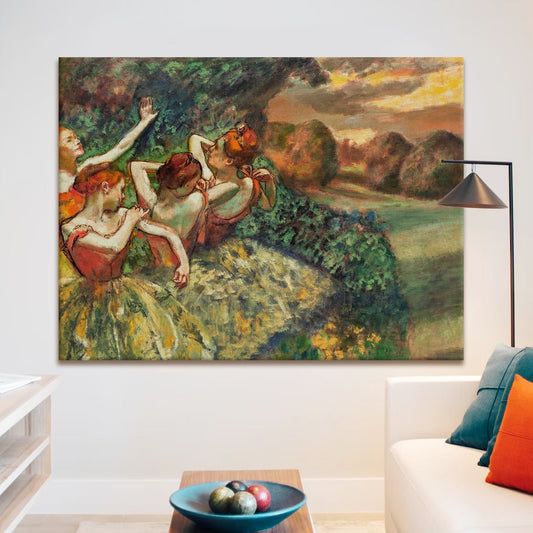 Edgar Degas Poster Four Dancers Art Print Canvas Painting Eye Catching Masterpiece