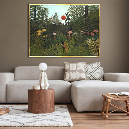 Virgin Forest and Sunset By Henri Rousseau Print Canvas Artwork To Create Impression