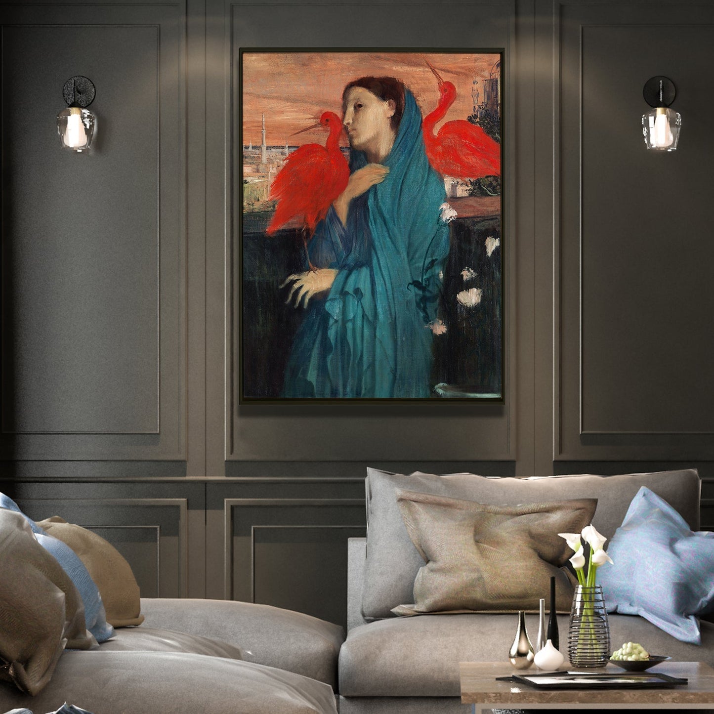 Young Woman with Ibis By Edgar Degas Impressionist Canvas Wall Art Print Masterpiece