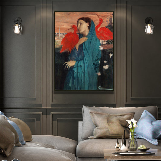 Young Woman with Ibis By Edgar Degas Impressionist Canvas Wall Art Print Masterpiece