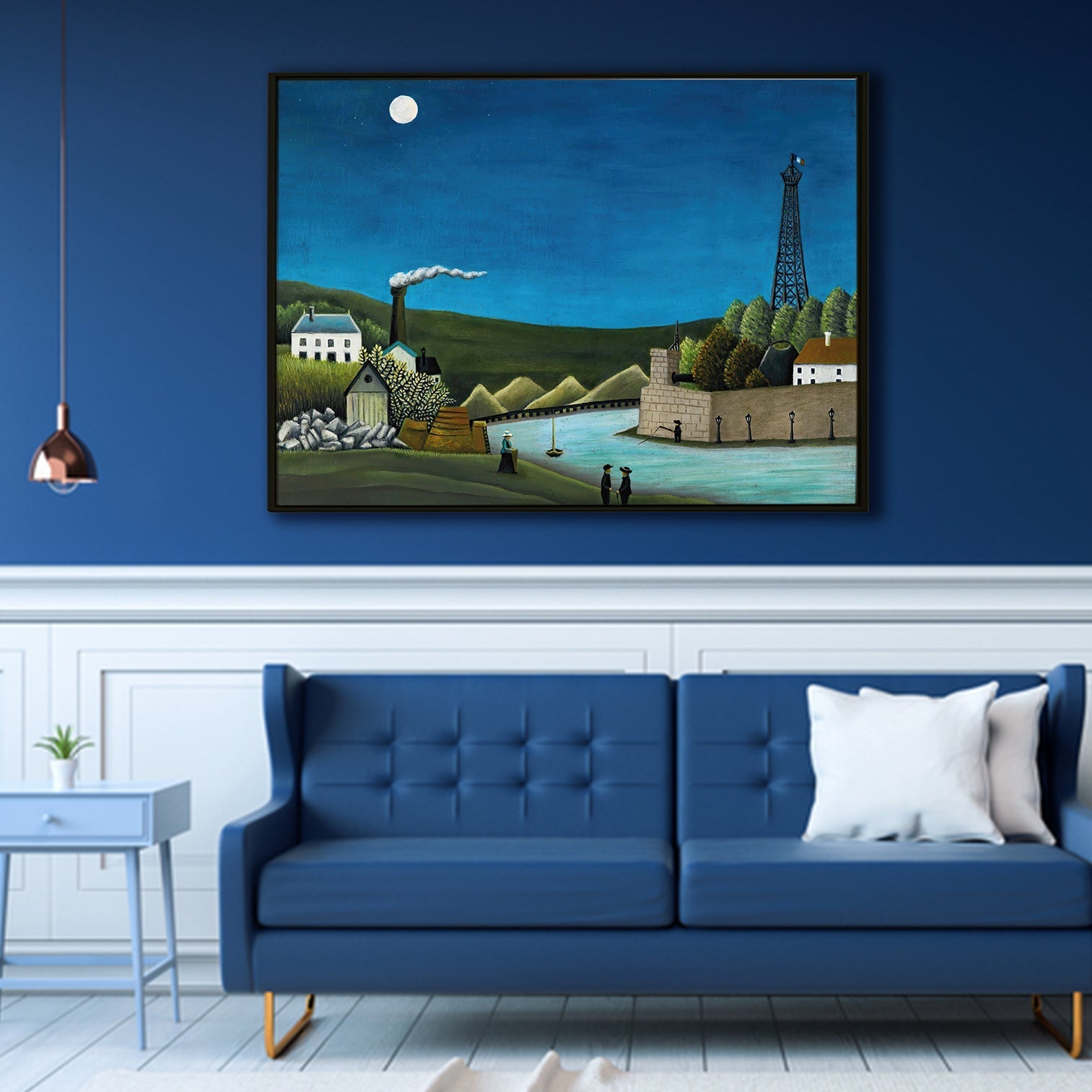 The Seine at Suresnes By Henri Rousseau Canvas Print Historical Vintage Artwork