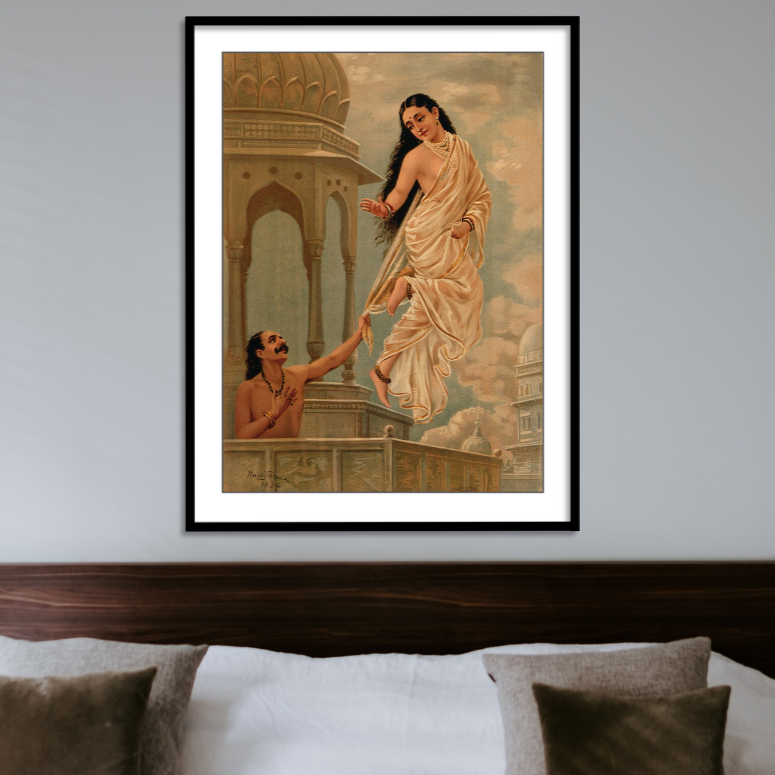 Story of Pururavas and Urvashi by Raja Ravi Varma Wall Art Painting