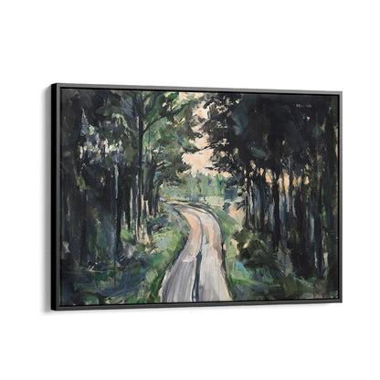 Serene forest pathway depicted in vibrant colors, perfect for nature lovers—explore our FOREST PATHWAY, LANDSCAPE PAINTINGS.