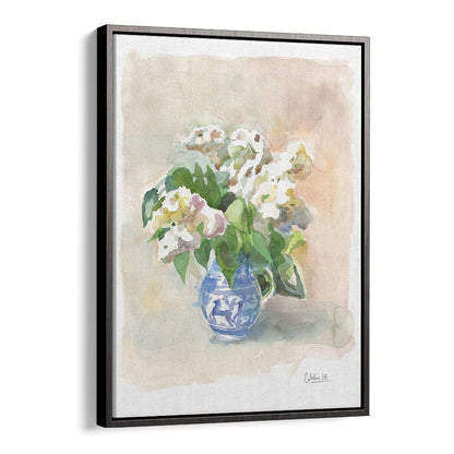 Delicate WHITE LILACS IN A VASE, a stunning floral flower painting to elevate any living space.