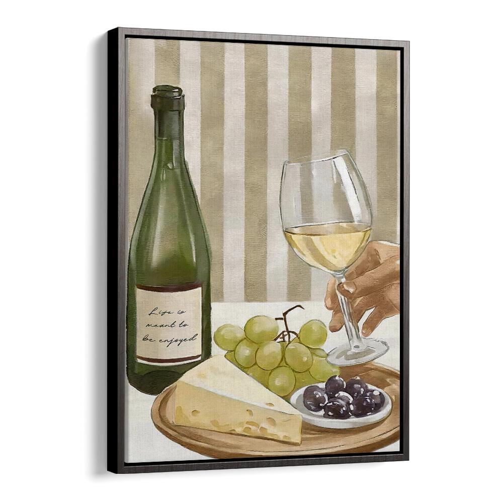 Enjoy a moment with our LIFE IS MEANT TO BE ENJOYED, KITCHEN POSTERS featuring wine, grapes, and cheese for your kitchen.