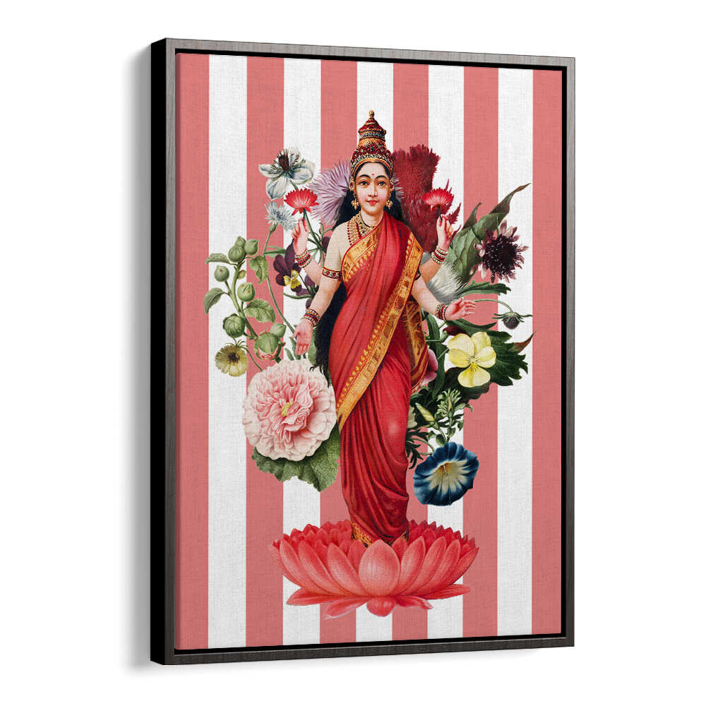 LAKSHMI A FLORAL TRIBUTE , INDIAN ART PAINTINGS
