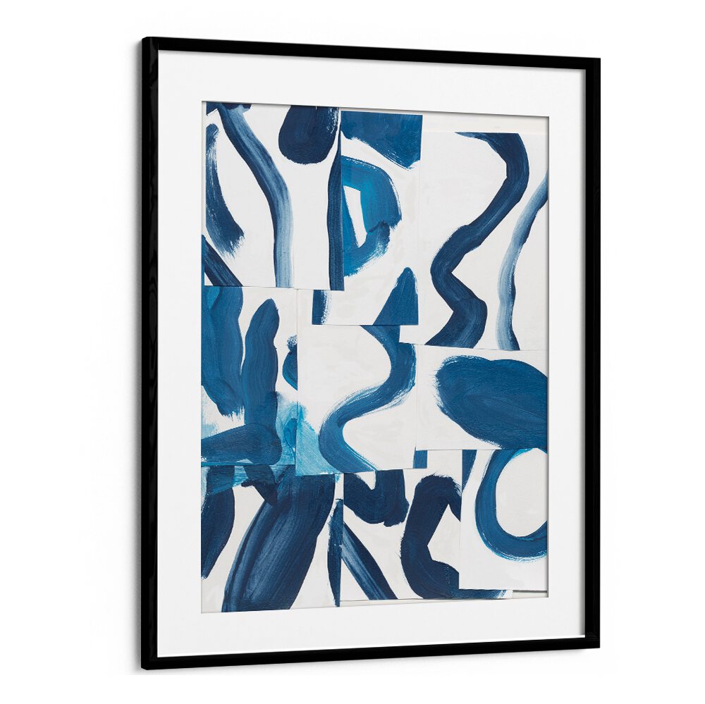Vibrant indigo hues and dynamic forms in INDIGO SUMMER CAMP, ABSTRACT PAINTINGS, inspire your creative spirit.