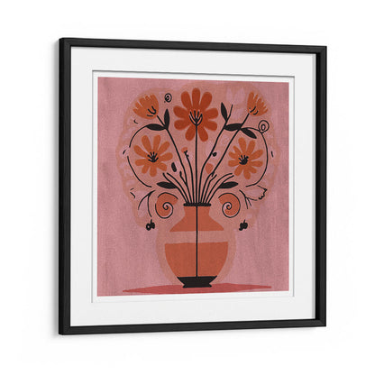 ABSTRACT FLOWERS IN A VAS , FLORAL FLOWER PAINTINGS