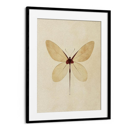 BEIGE BUTTERFLY WALL ART , FLORAL FLOWER PAINTINGS