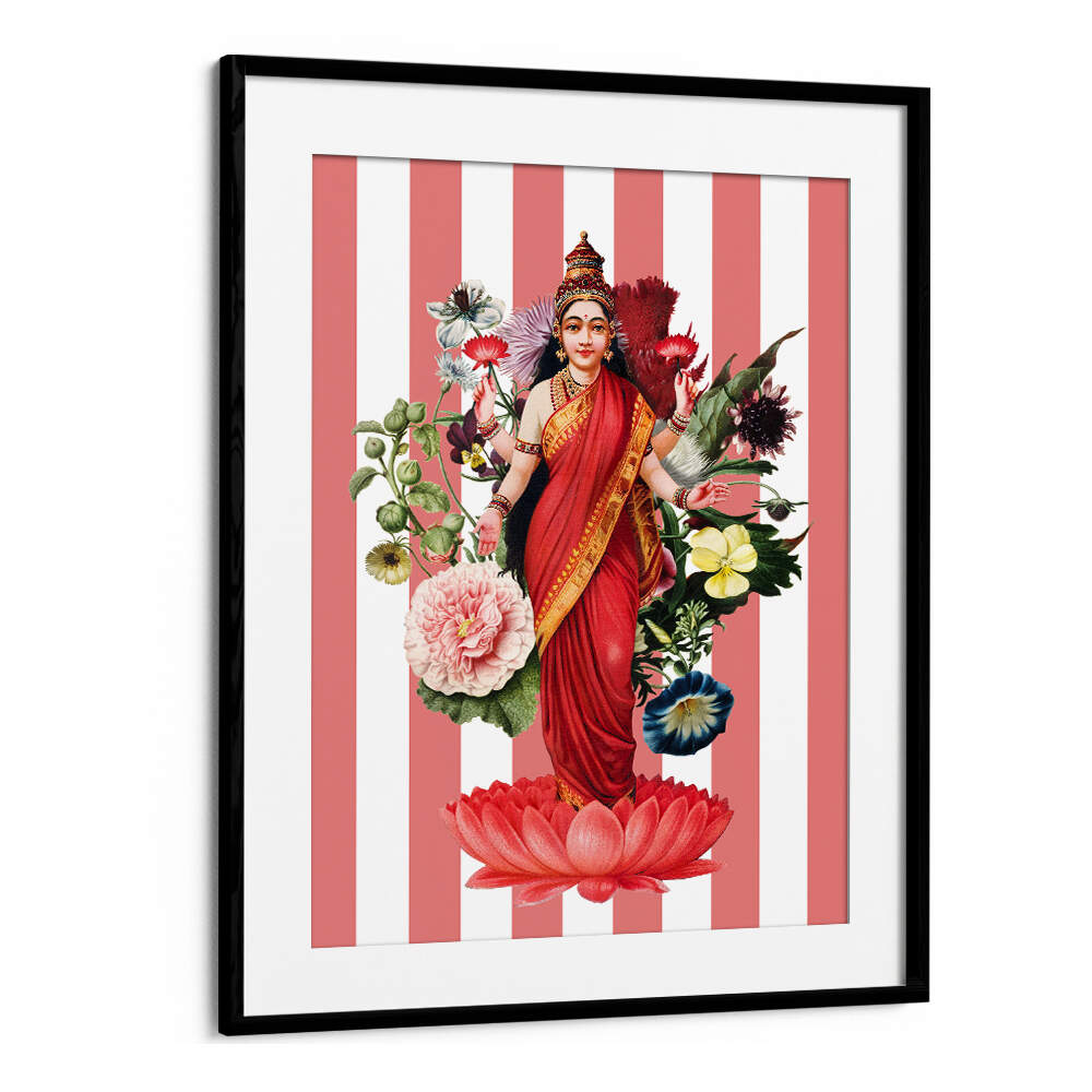 LAKSHMI A FLORAL TRIBUTE , INDIAN ART PAINTINGS