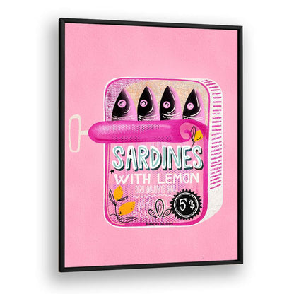 Bright and vibrant SARDINES TIN CAN PINK, KITCHEN POSTERS by Baroo Bloom, perfect for adding charm to any space.