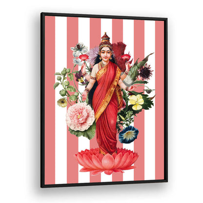 LAKSHMI A FLORAL TRIBUTE , INDIAN ART PAINTINGS