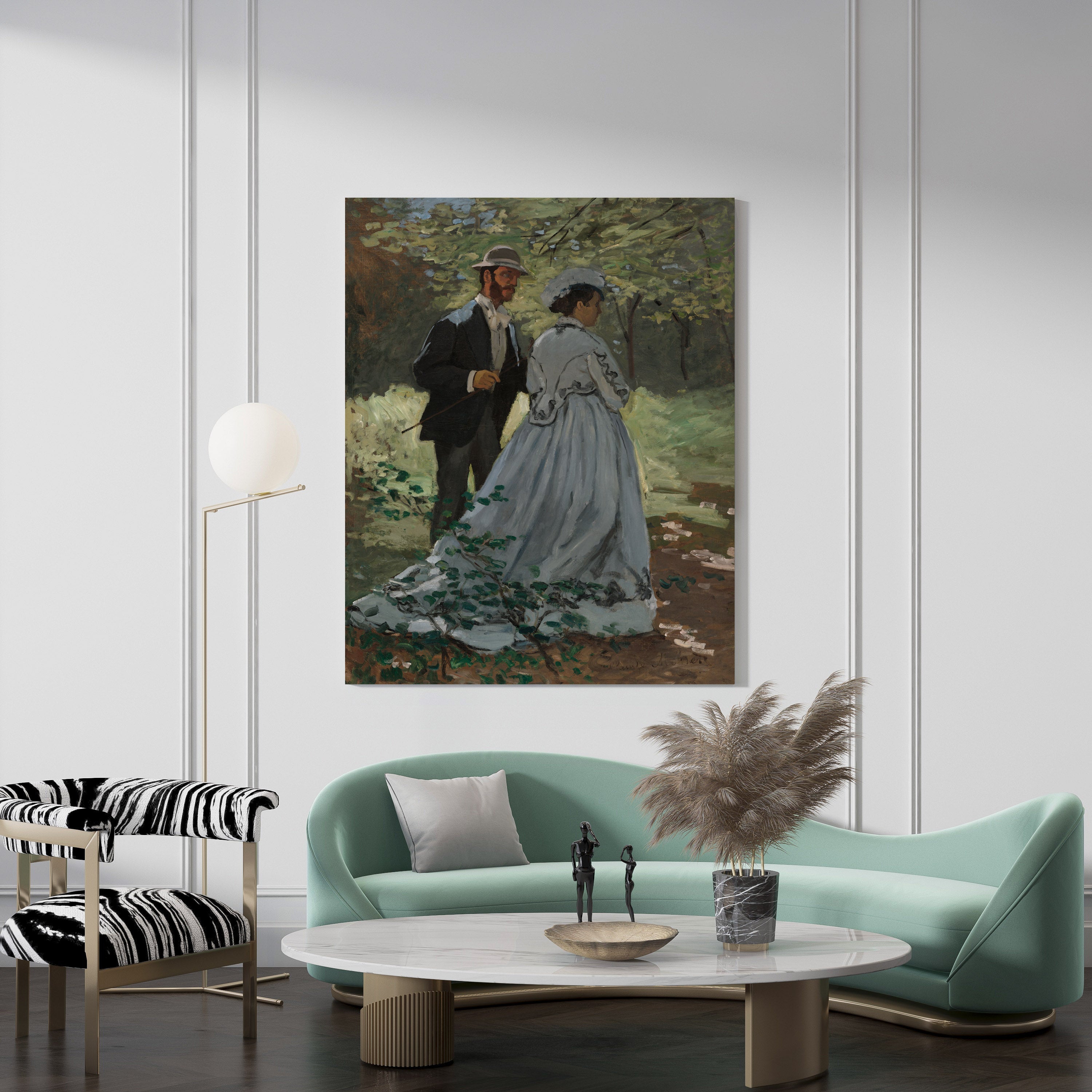 Claude Monet's Bazille and Camille Wall Art Print