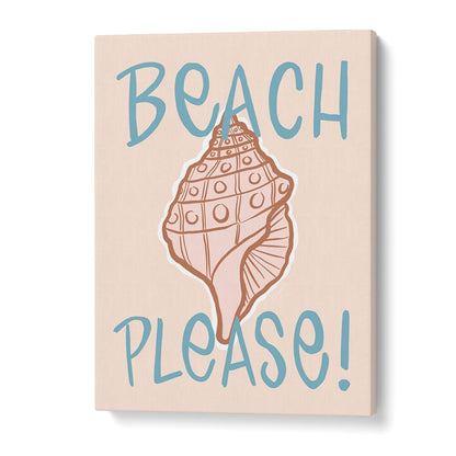 Colorful BEACH PLEASE, BEACH PAINTINGS featuring a seashell design, perfect for coastal wall art decor.