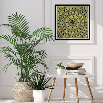 Beautiful Fishes Madhubani Painting, Framed Art