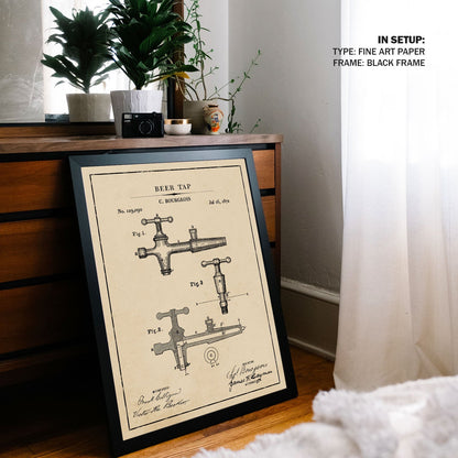 Beer Tap, Blueprint Patent Art
