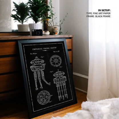 Chalk Imperial Probe Droid, Blueprint Patent Art
