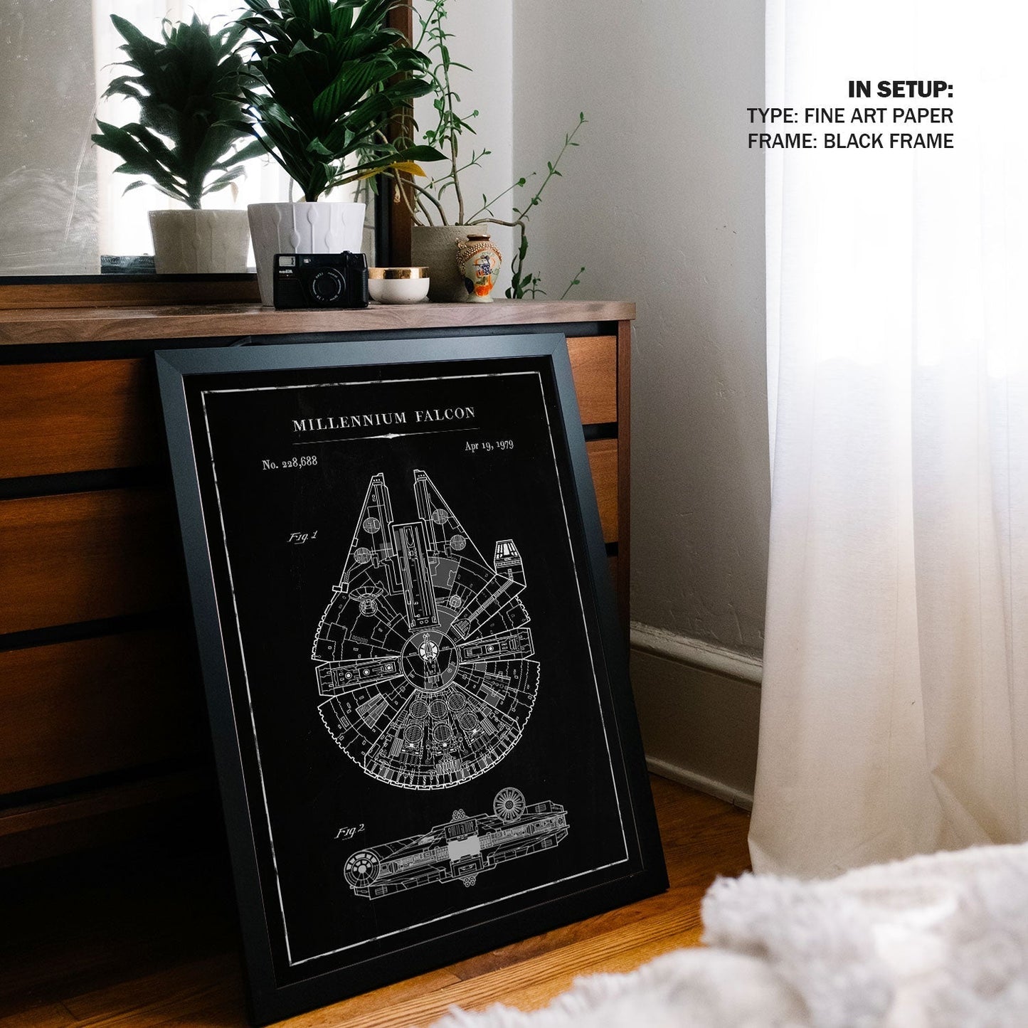 Chalk Millennium Falcon, Blueprint Patent Art