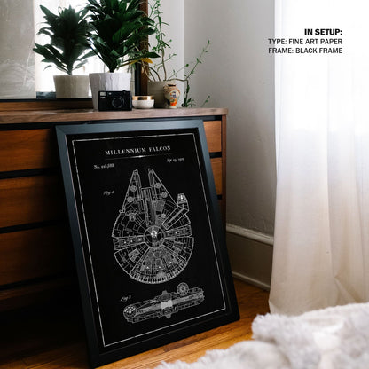 Chalk Millennium Falcon, Blueprint Patent Art