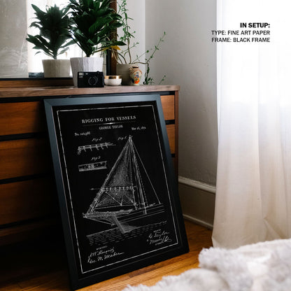 Chalk Rigging for Vessels, Blueprint Patent Art