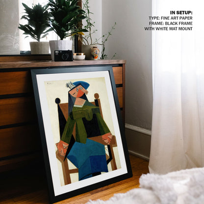 Femme assise dans un fauteuil, Pablo Picasso Painting