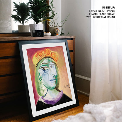 Femme au beret 1, Pablo Picasso Painting