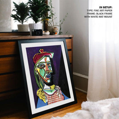 Femme au beret, Pablo Picasso Painting