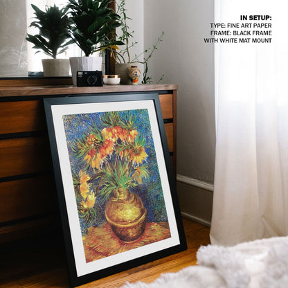 Imperial Fritillaries in a Copper Vase, Vincent Van Gogh Painting