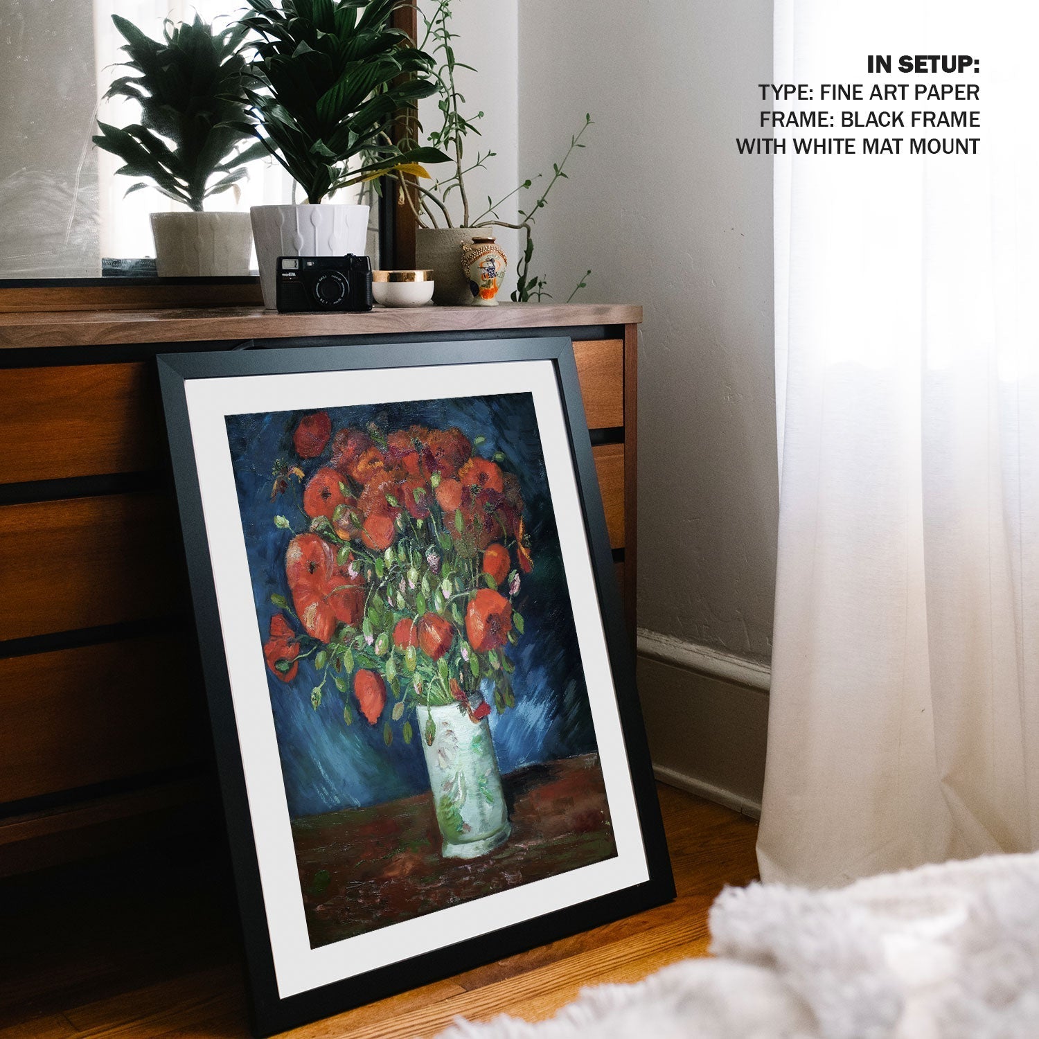 Vase with Poppies, Vincent Van Gogh Painting