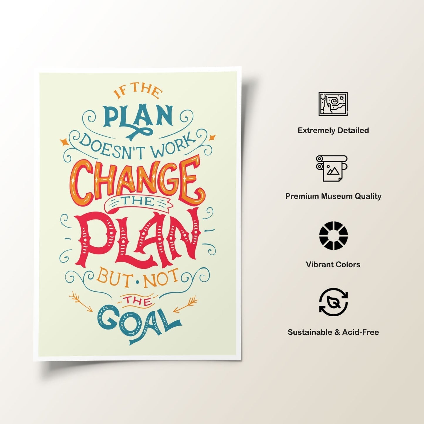 Change the plan, not the goal, Motivational Poster