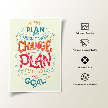 Change the plan, not the goal, Motivational Poster