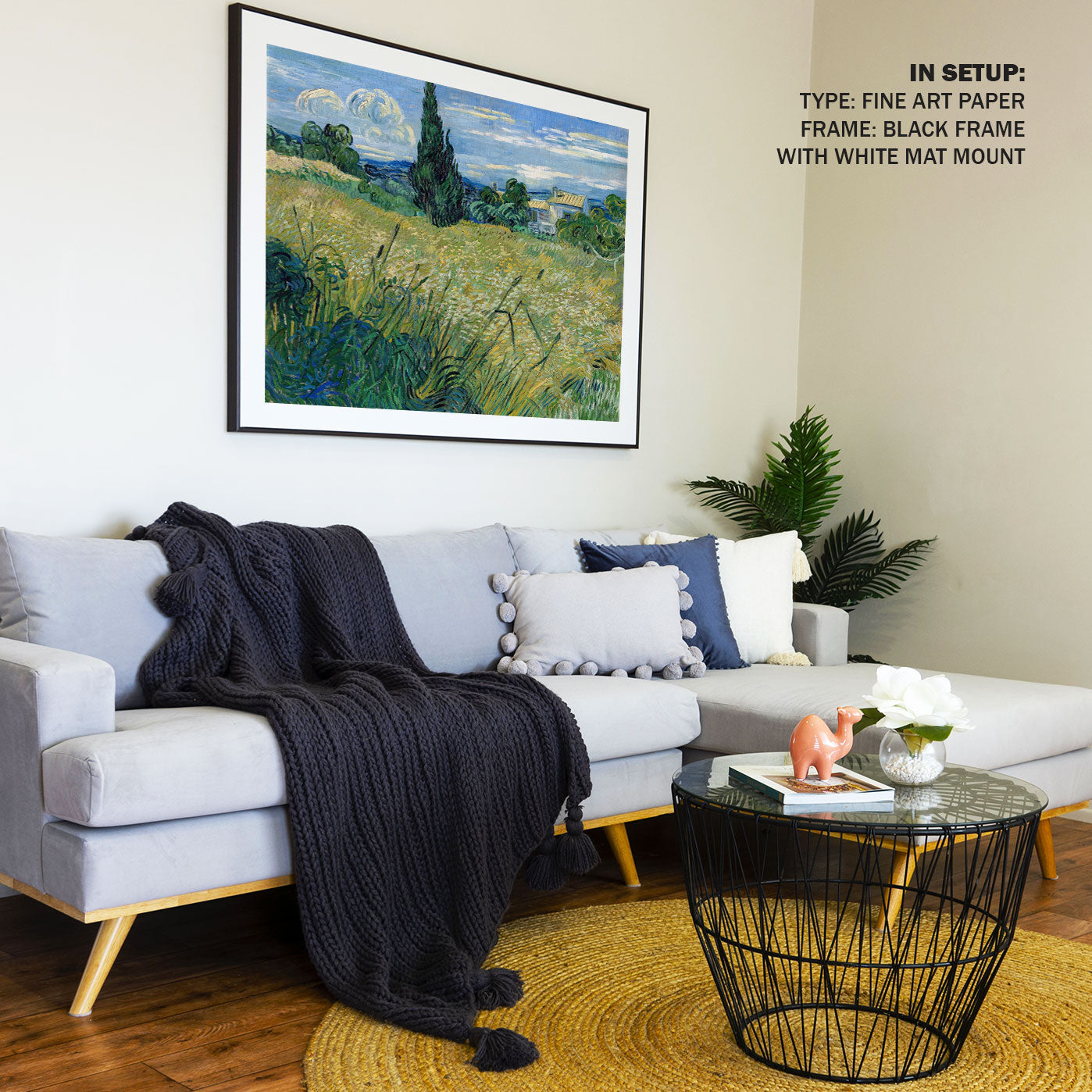 Green Wheat Field with Cypress, Van Gogh Painting