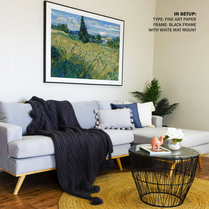 Green Wheat Field with Cypress, Van Gogh Painting