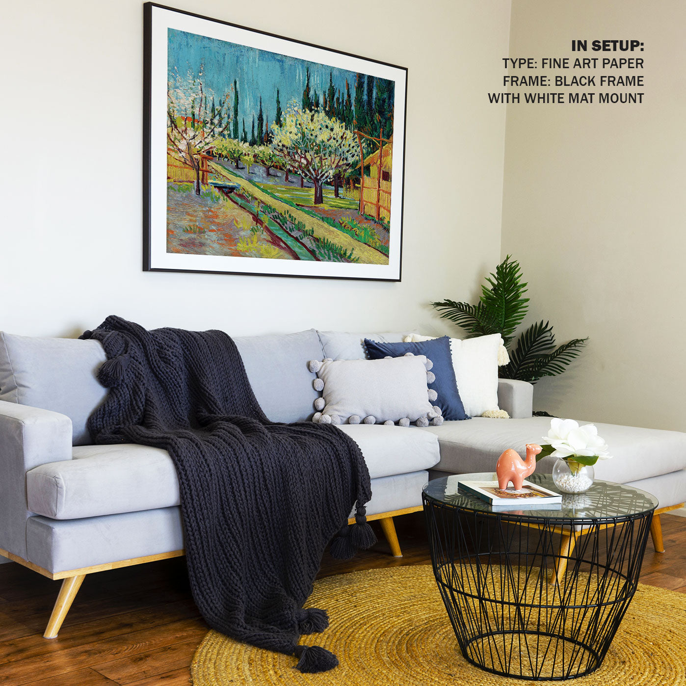 Orchard Bordered by Cypresses, Van Gogh Painting