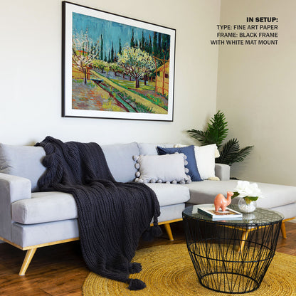 Orchard Bordered by Cypresses, Van Gogh Painting