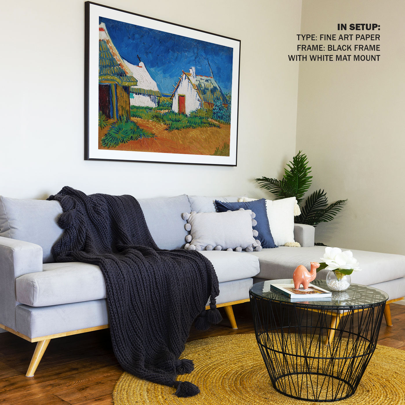 Three white cottages, Van Gogh Painting