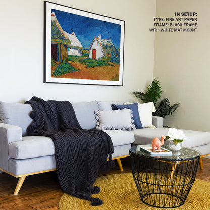 Three white cottages, Van Gogh Painting