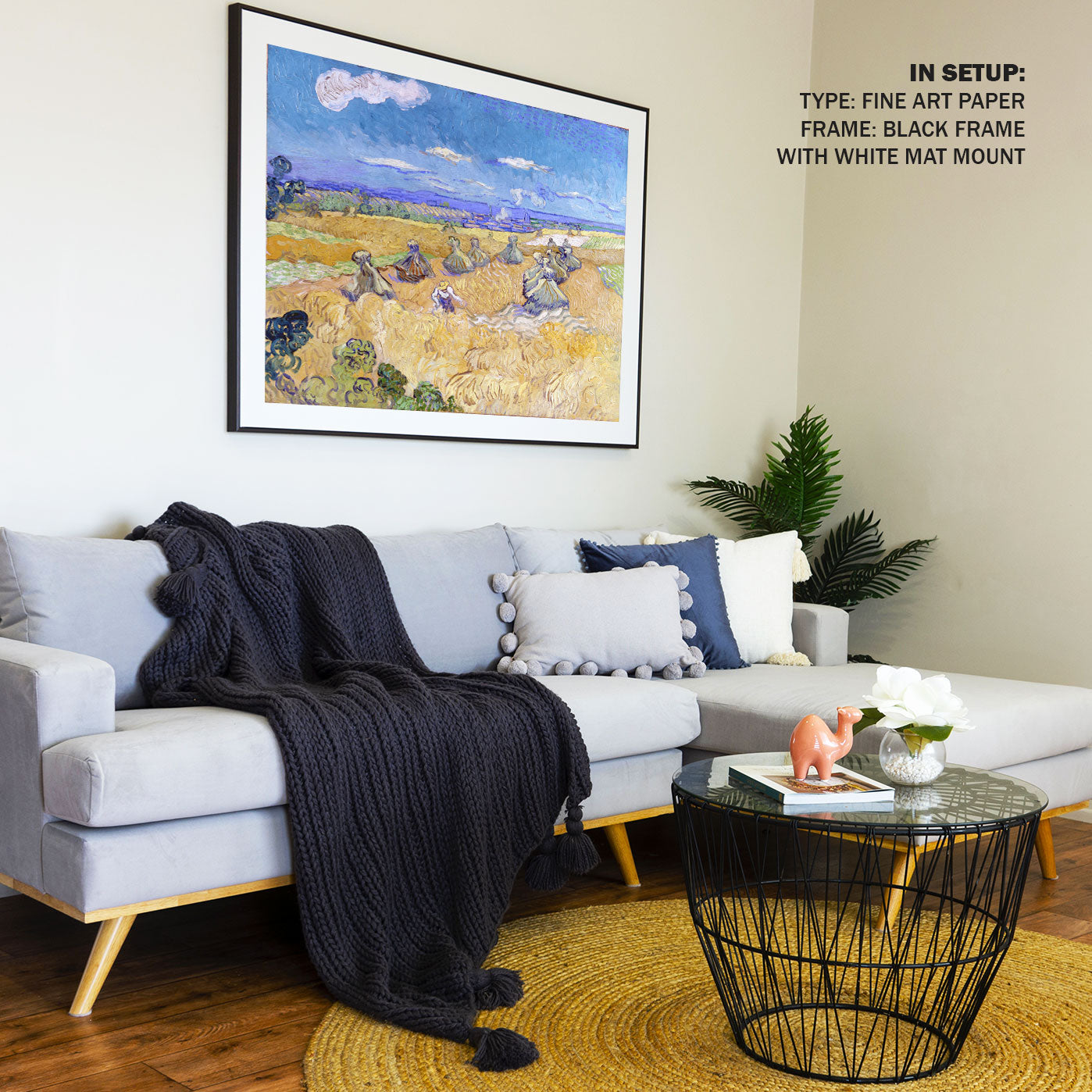 Wheat Fields with Reaper Auvers, Van Gogh Painting