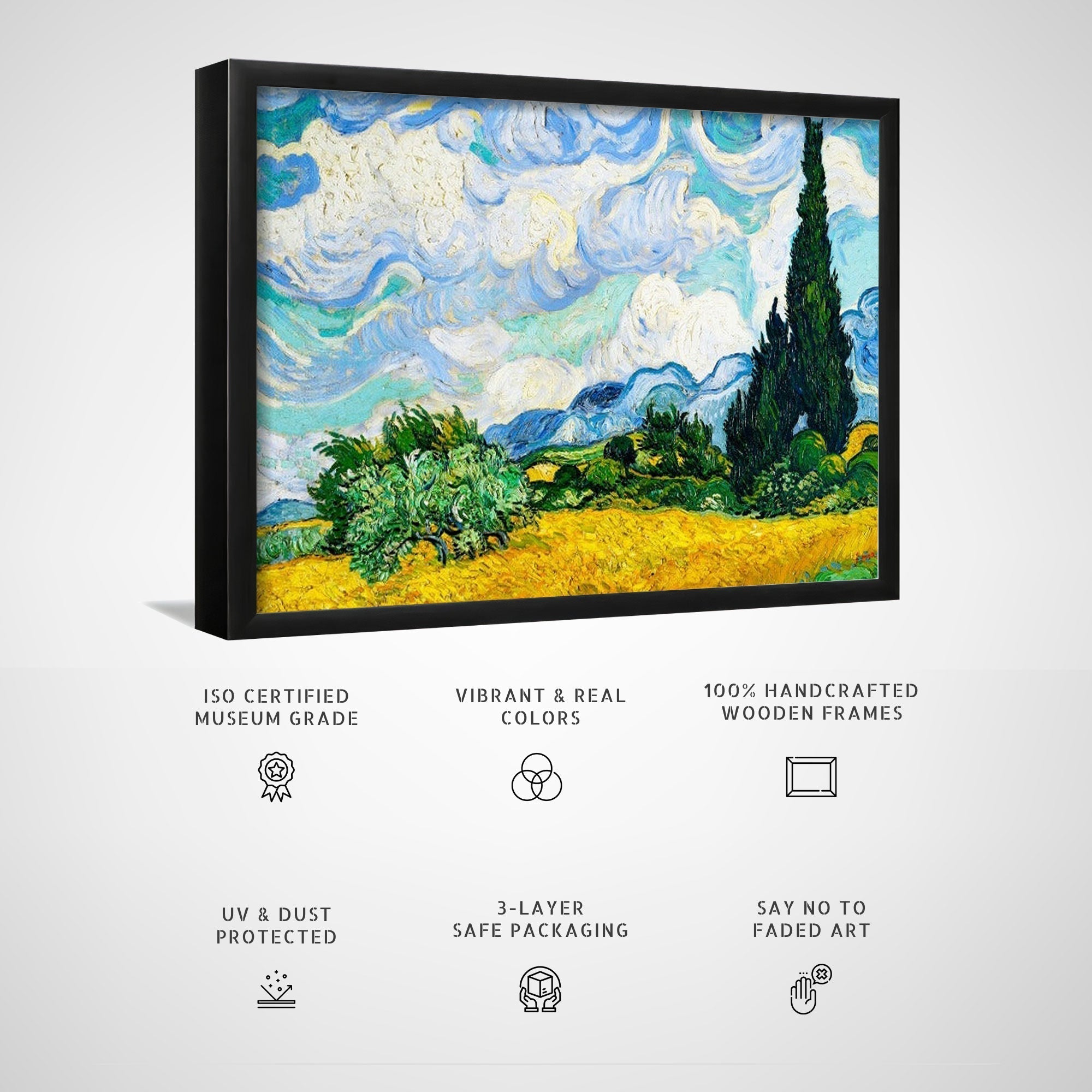 Wheat Field with Cypresses by Vincent Van Gogh, Big Canvas Paintings