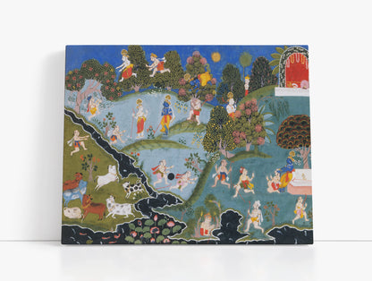 Blindman's Bluff, Page From a Dispersed Bhagavata Purana (Ancient Stories of Lord Vishnu) // Wall Art Print