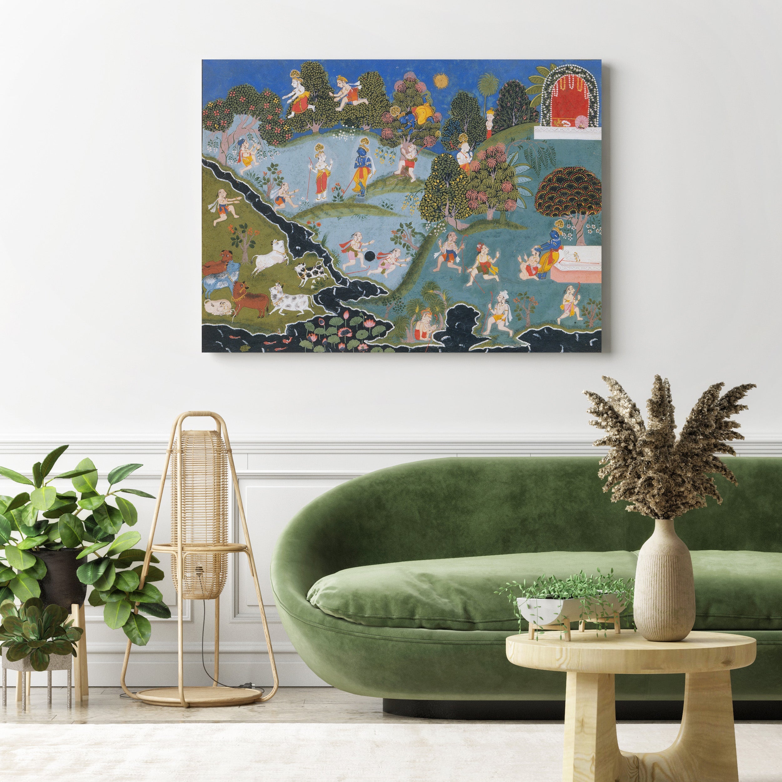 Blindman's Bluff, Page From a Dispersed Bhagavata Purana (Ancient Stories of Lord Vishnu) // Wall Art Print